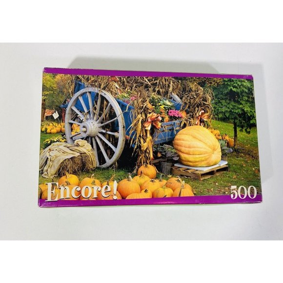 Pumpkin Fall Harvest Field Jigsaw Puzzle 500 Pcs Complete Nature Country Autumn - Picture 1 of 6
